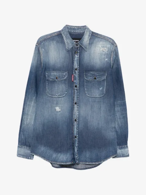 DSQUARED2 chemise en jean Canadian à effet usé