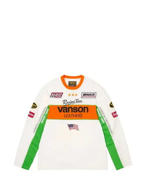 Supreme × Vanson Leathers mesh-panel logo long-sleeve T-shirt