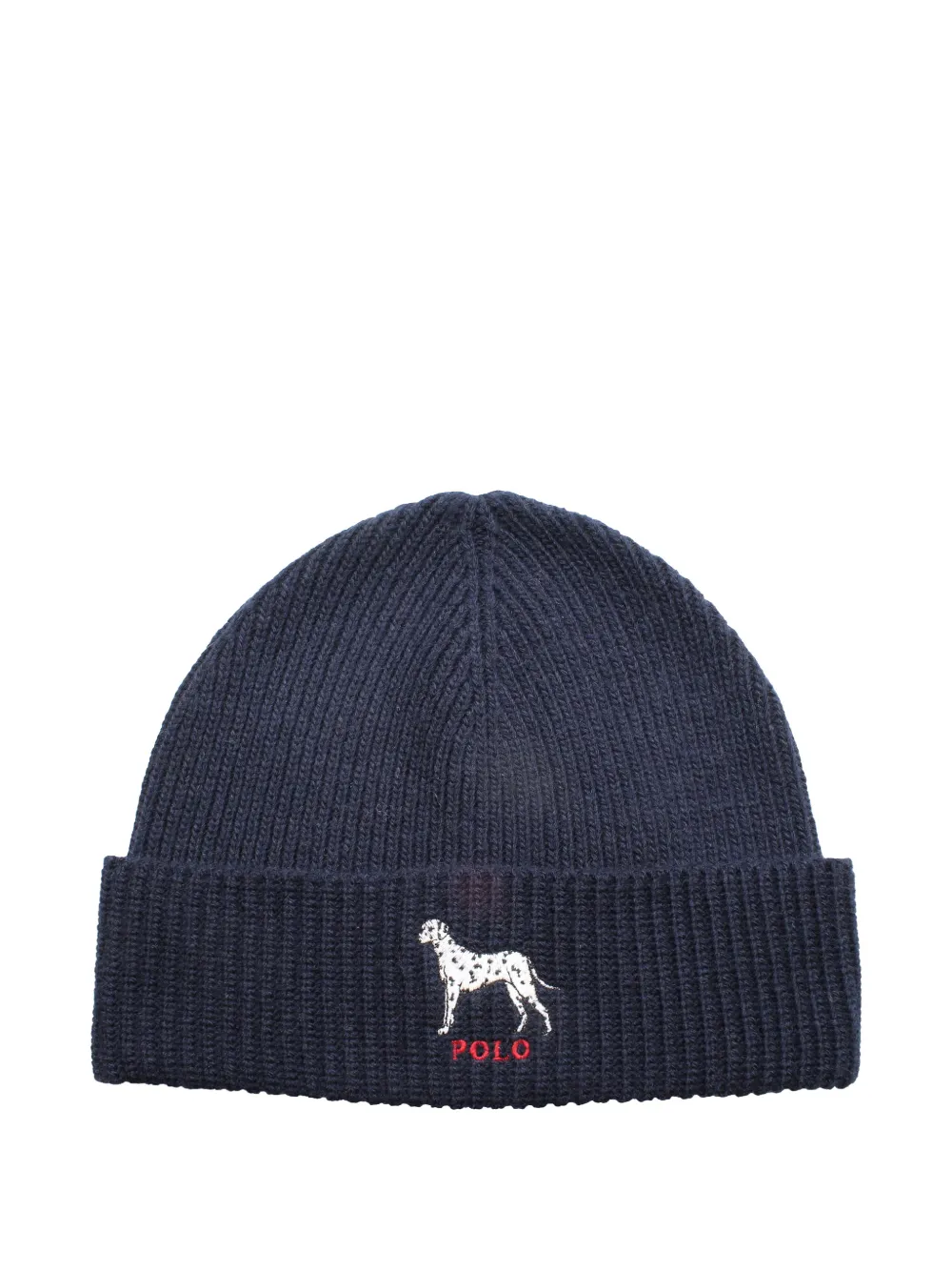 Polo Ralph Lauren Dalmatian-motif ribbed-knit beanie hat - Blu