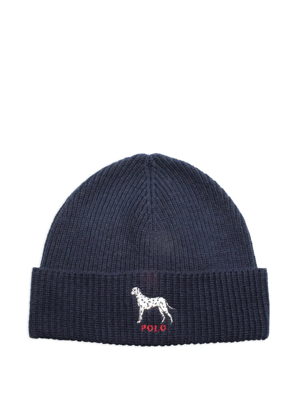 Polo Ralph Lauren Dalmatian-motif ribbed-knit beanie hat - Blu