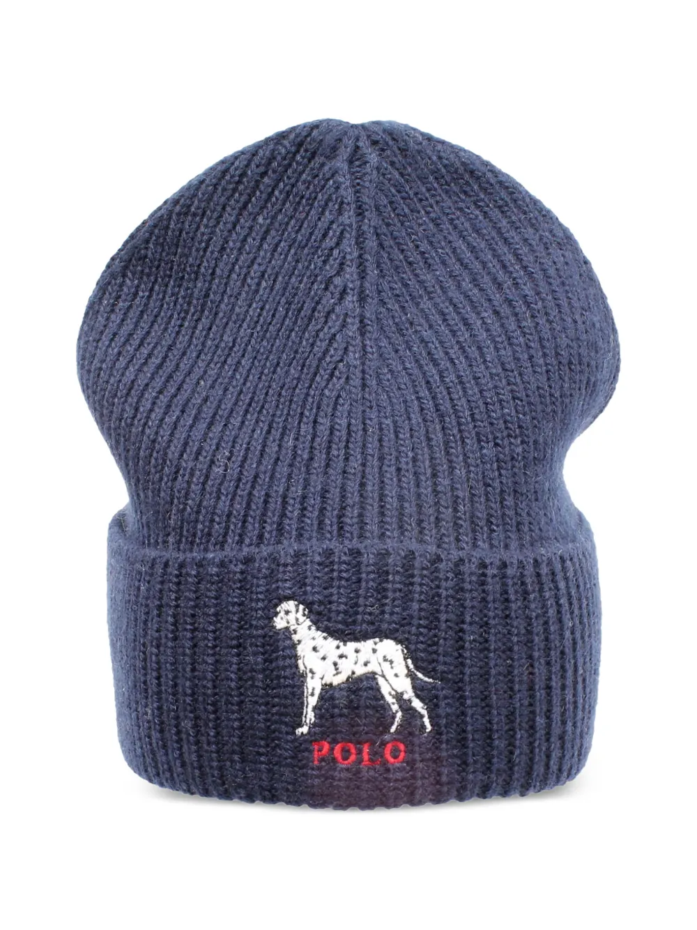Polo Ralph Lauren Ribgebreide muts met dalmatiër-patroon Blauw