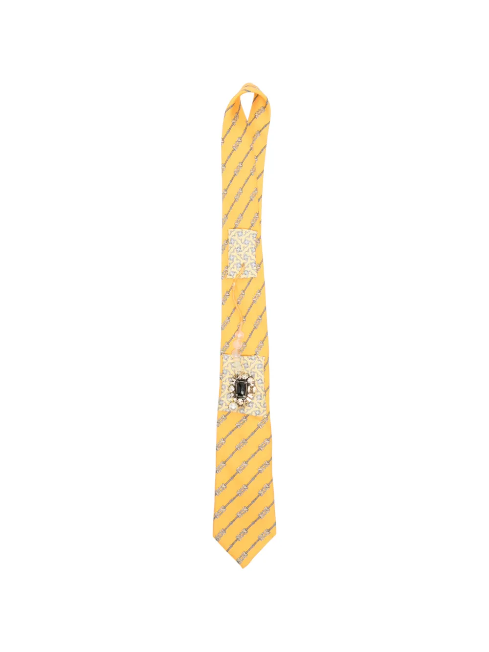 x Stefania Bertoni customised Hermés embellished chain-print tie