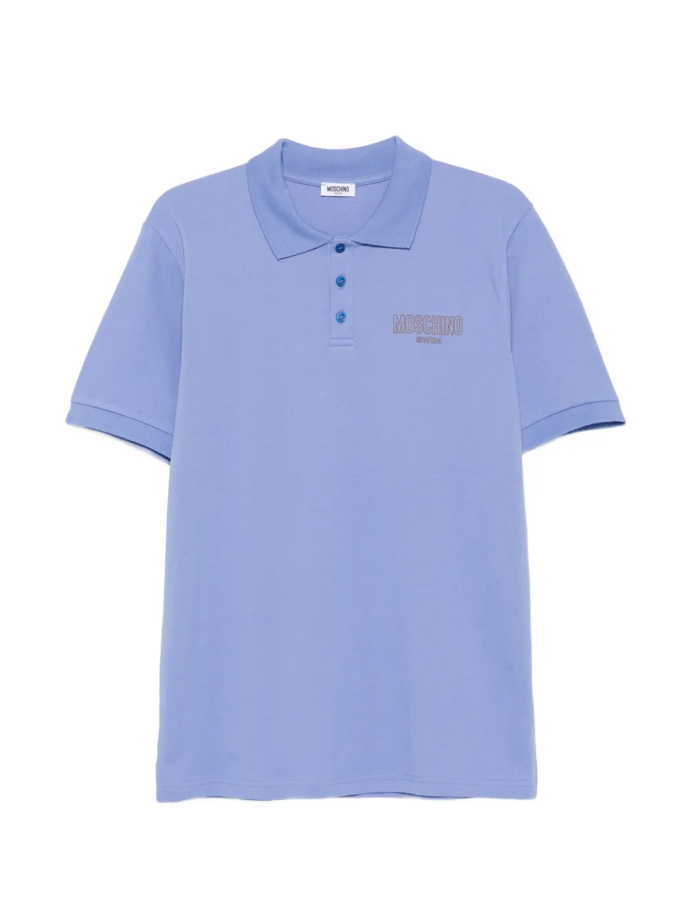 Moschino logo-print polo shirt - Blau