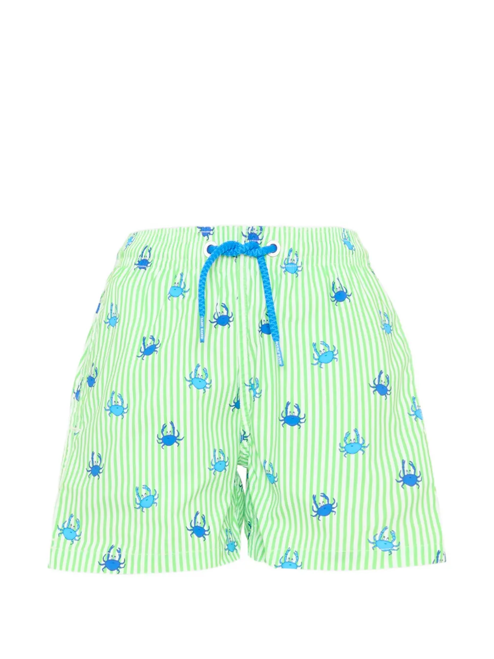 MC2 Saint Barth Kids striped crab-print swim shorts - Grün