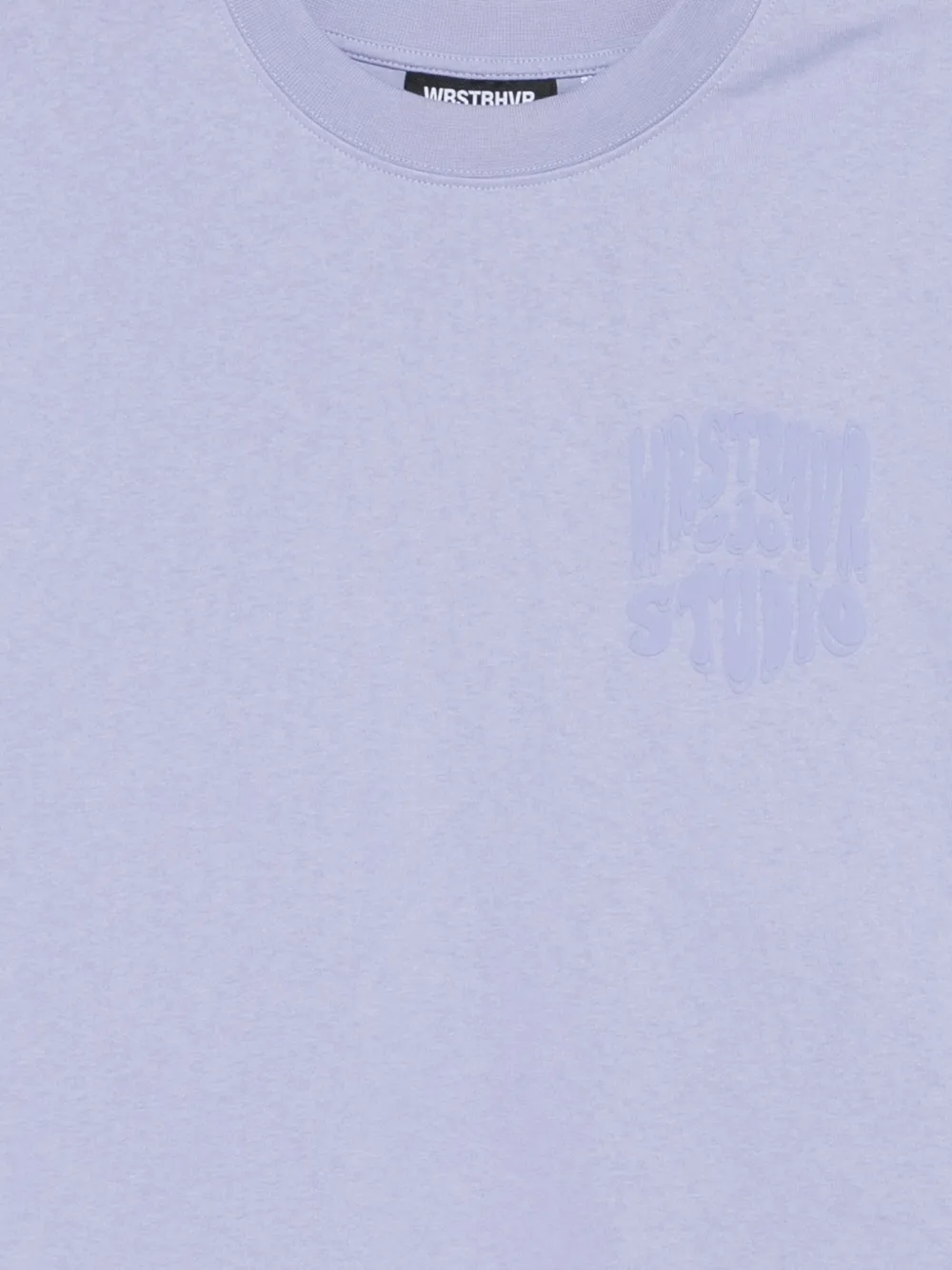 WRSTBHVR Flynn V2 logoprinten T-shirt met verlaagde schouders Paars