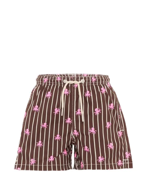 MC2 Saint Barth Kids striped octopus-print swim shorts