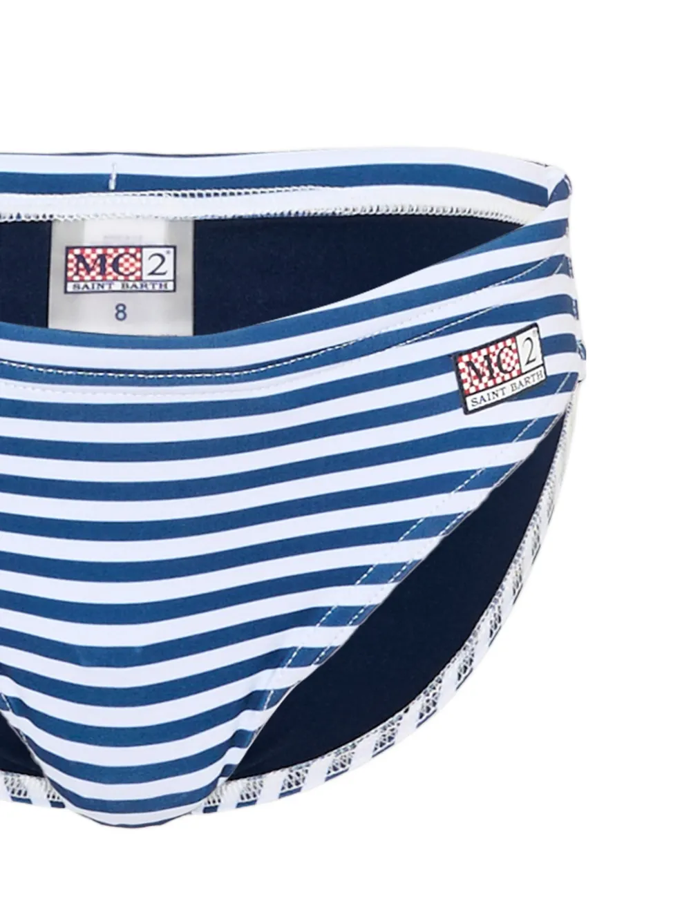 MC2 Saint Barth Kids Gestreepte zwembroek Blauw