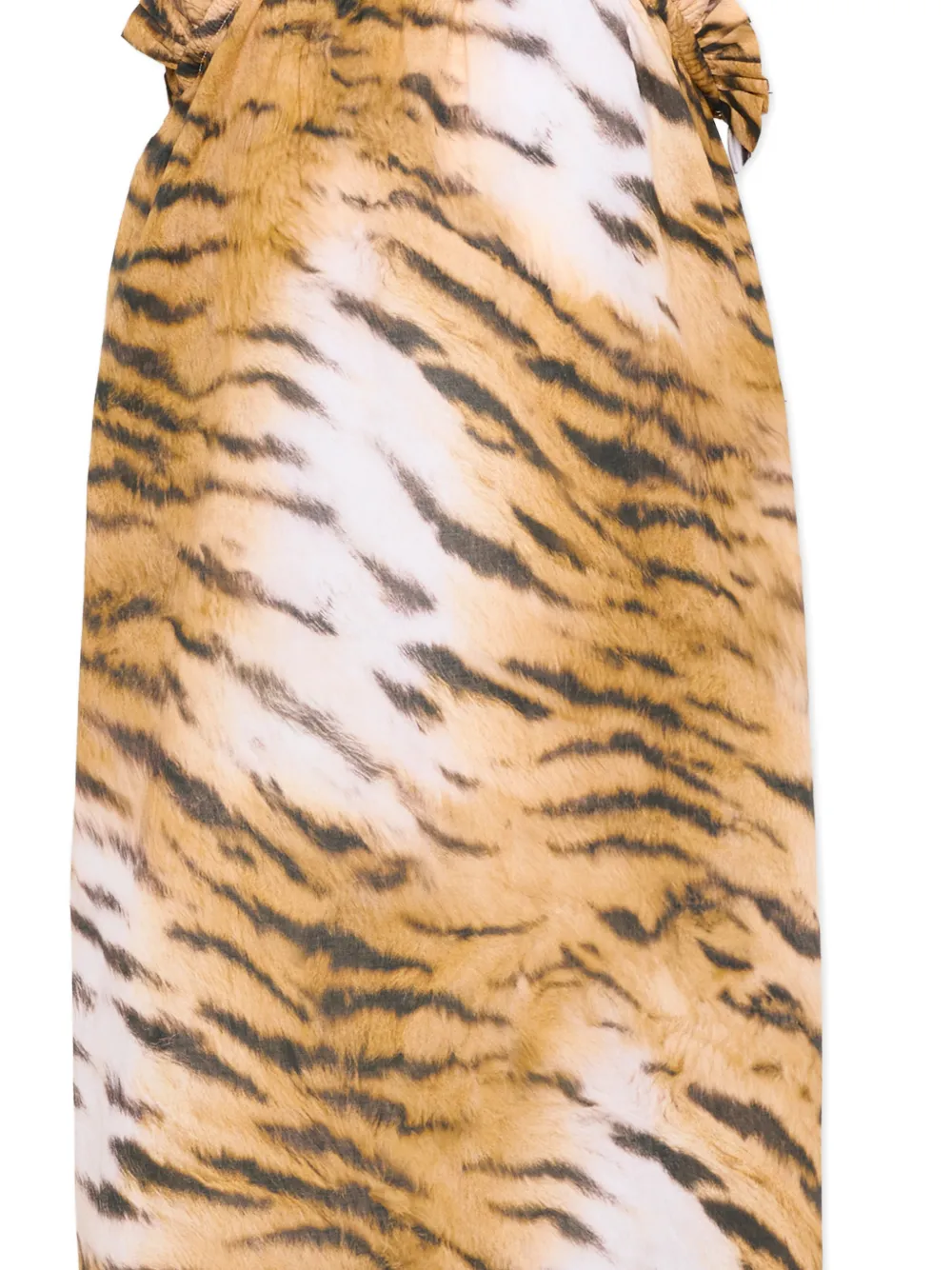 Molo Jurk met tijger-print en ruches Bruin