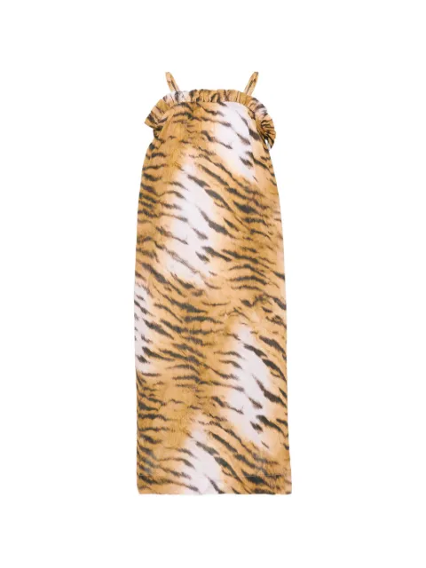 Molo ruffled tiger-print dress