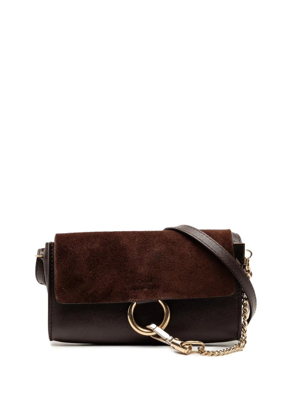 Chloé Pre-Owned 2017 Mini Calfskin and Suede Faye crossbody bag - Marrone