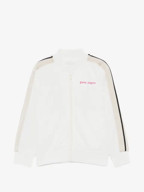 Palm Angels Kids suéter con rayas laterales y logo estampado