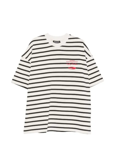 WRSTBHVR horizontal-stripe logo-print T-shirt