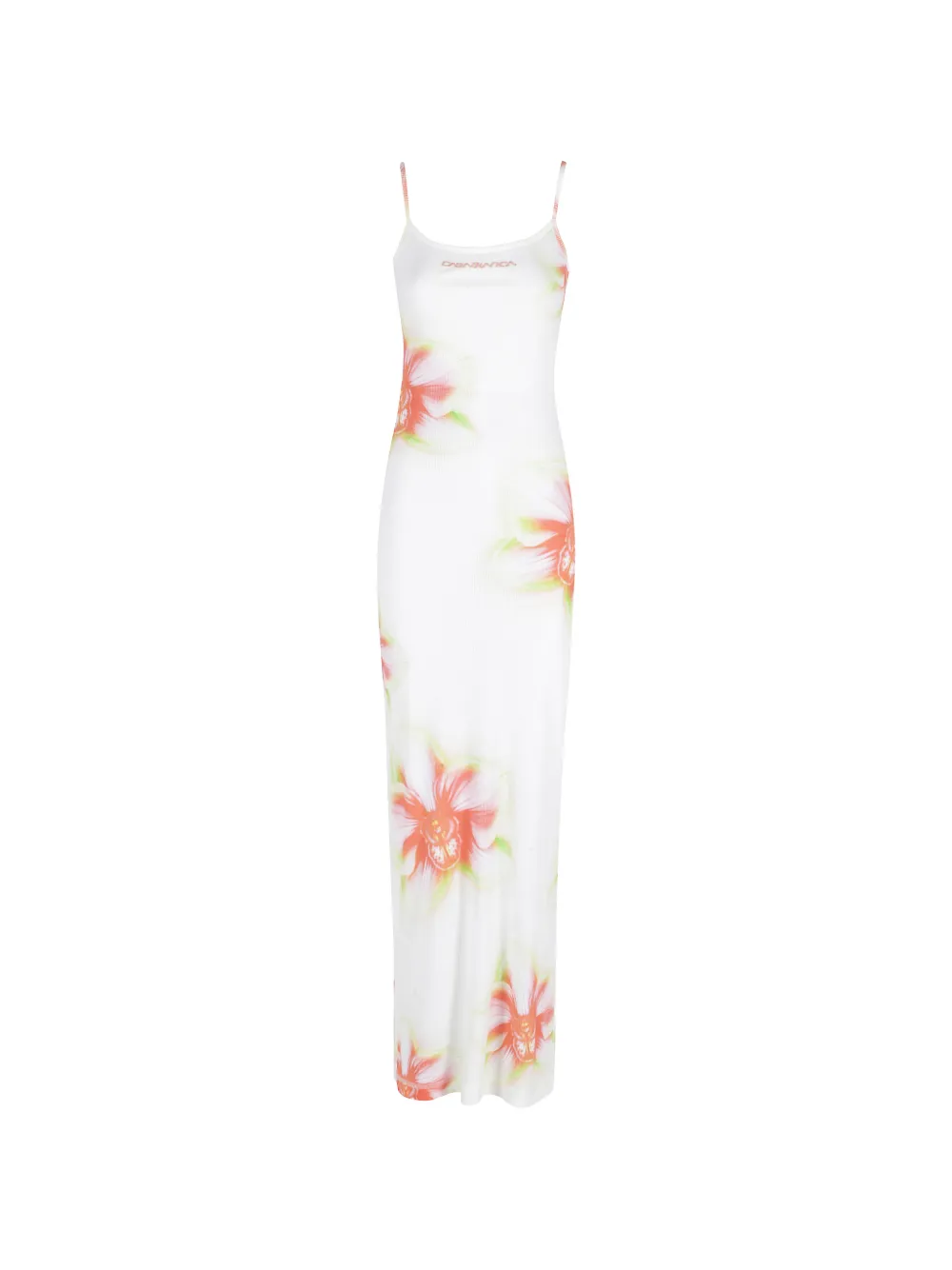 Casablanca The Glitch Orchid floral-print ribbed maxi dress - Weiß