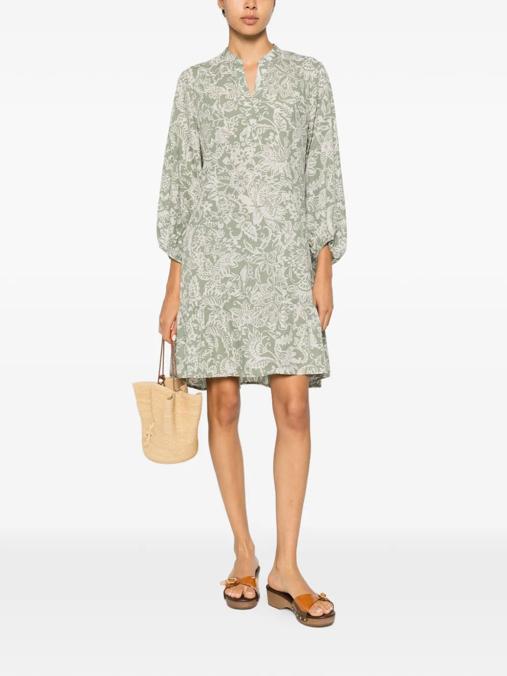 Marc O'Polo Mini-jurk met bloemenprint Groen