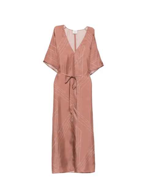 Alysi abstract-print tie-waist midi dress