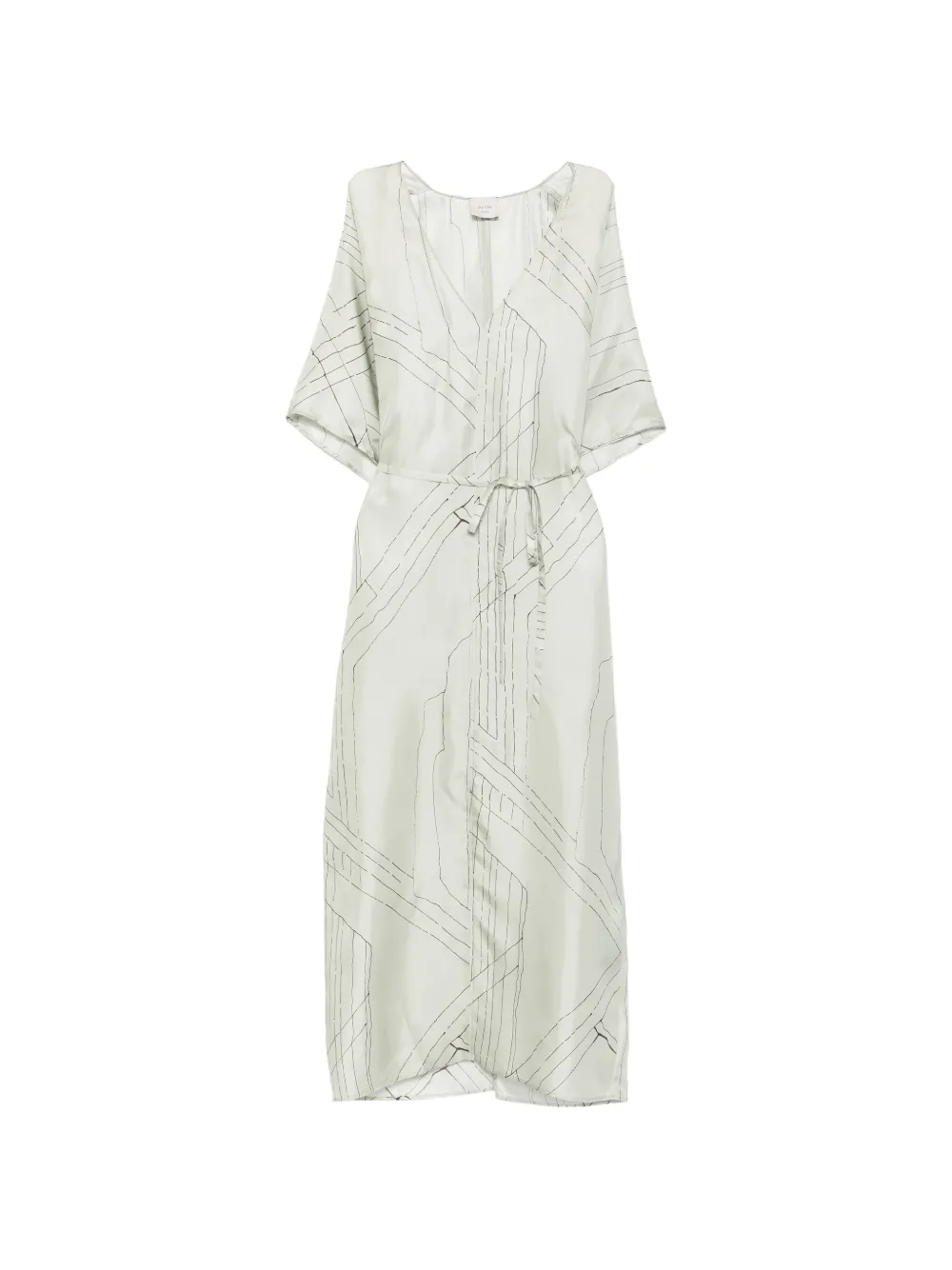 Alysi Abstract-print Tie-waist Midi Dress In Animal Print