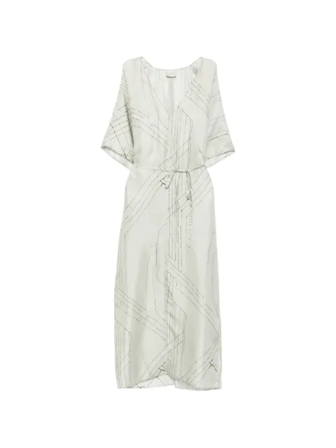 Alysi платье миди с завязками и абстрактным принтом