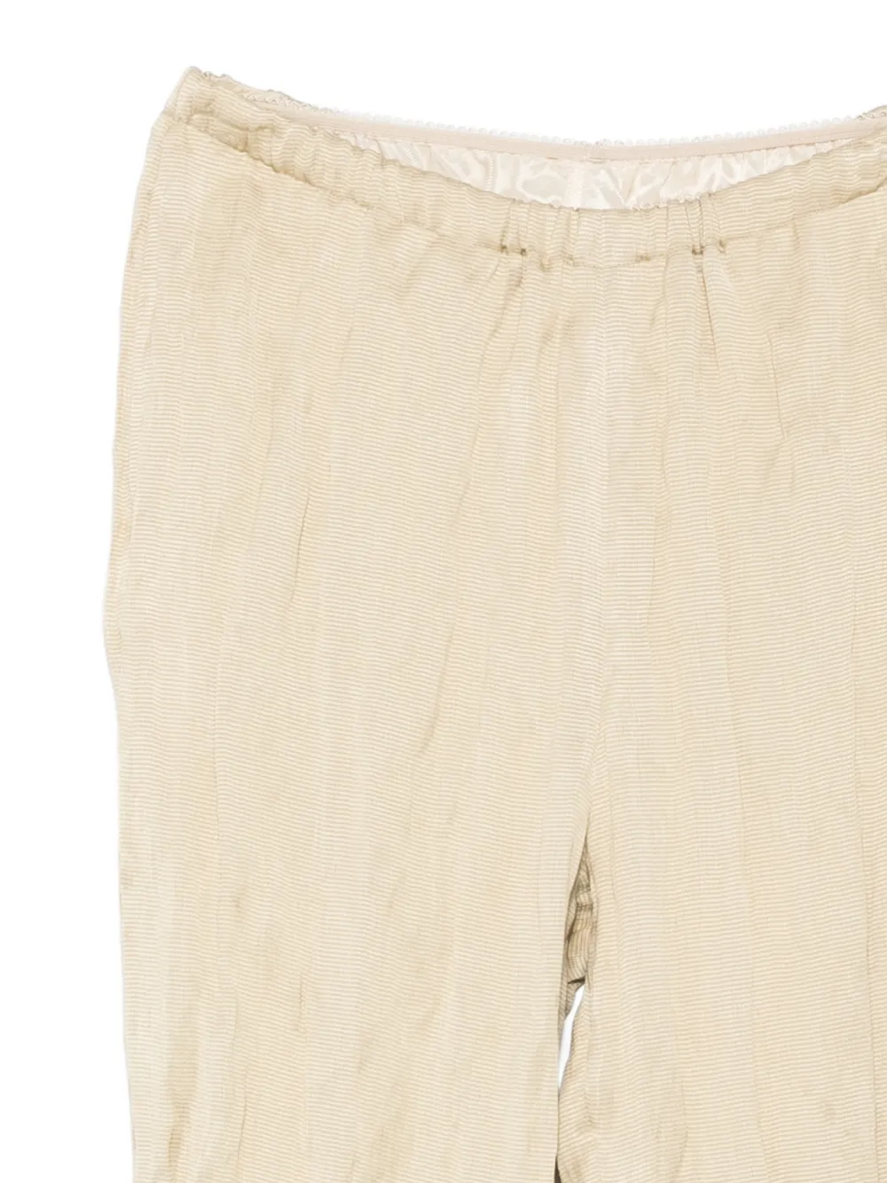 Alysi Broek met elastische tailleband en textuur Beige