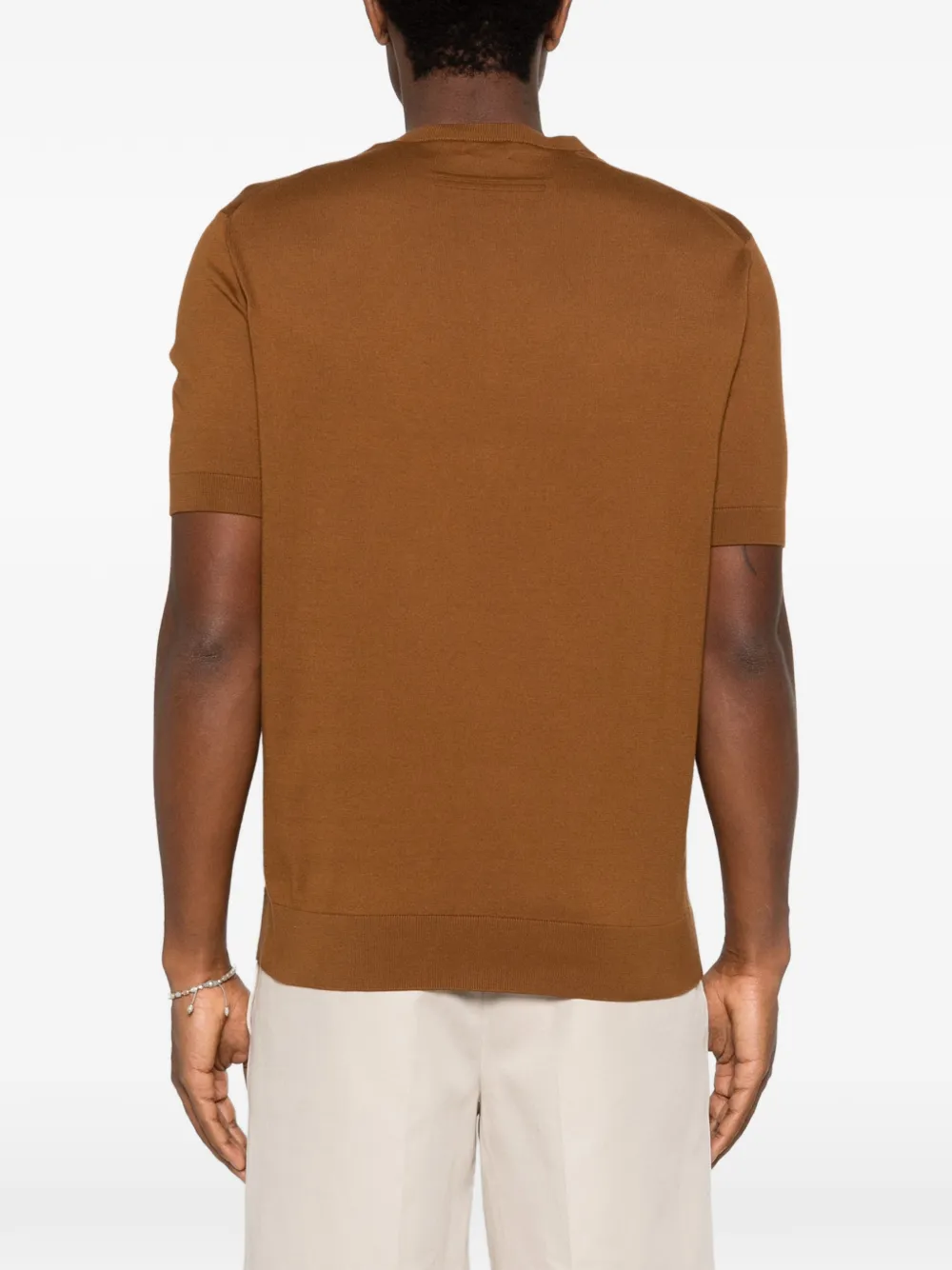 Zegna T-shirt met ronde hals Bruin