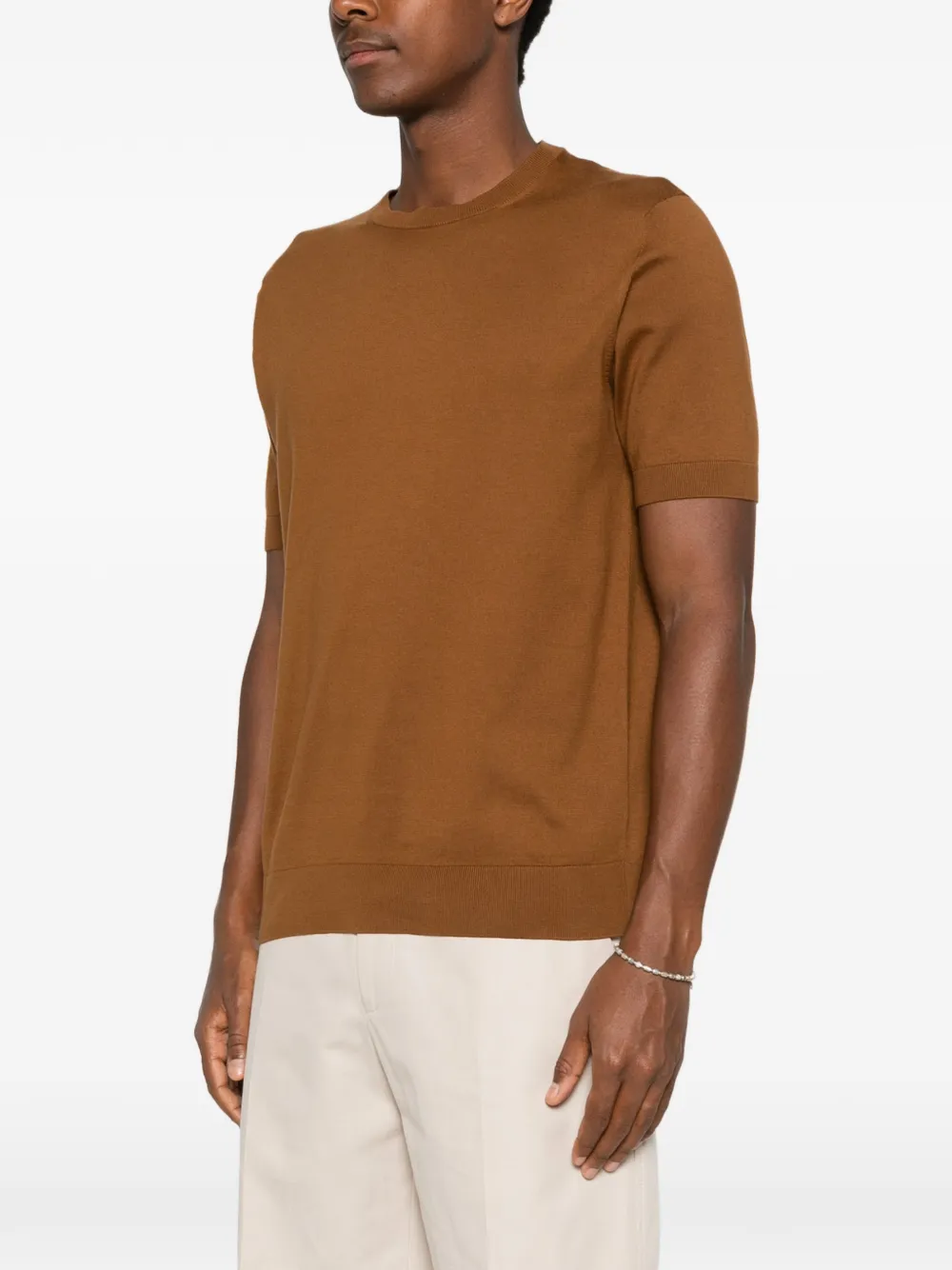 Zegna T-shirt met ronde hals Bruin
