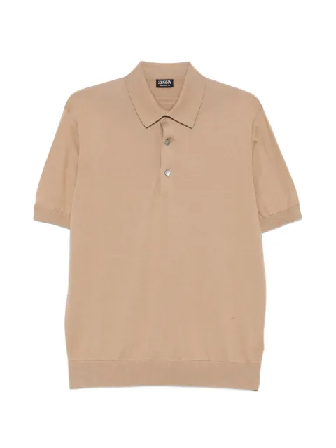 Zegna short-sleeve ribbed-knit polo shirt
