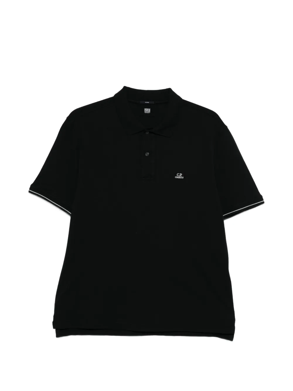 C.P. Company logo-patch polo shirt - Nero