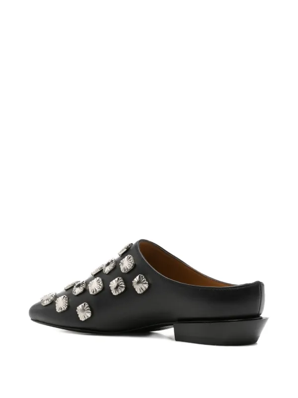 美品　トーガ　PUFF STUDS MULE Toga Pulla stud-embellished Leather Mules | Black | FARFETCH