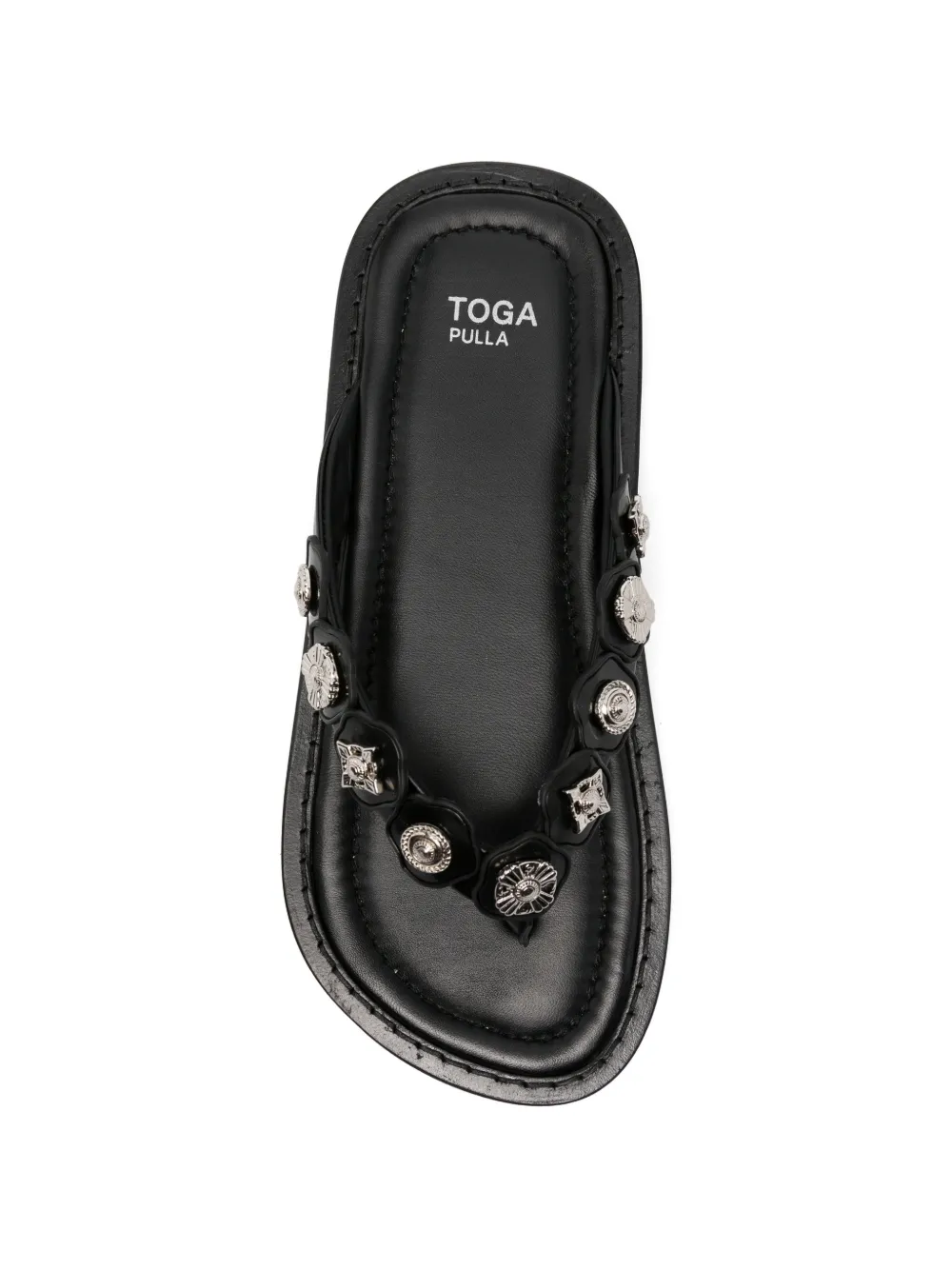Toga Pulla stud-embellishment leather sandals Zwart