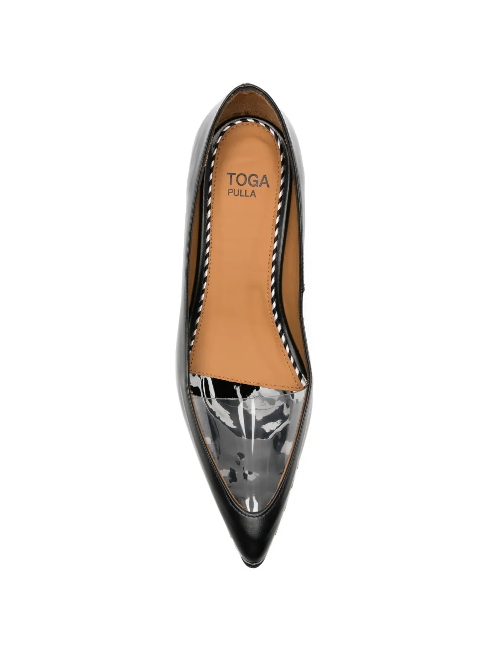 Toga Pulla metal-tip transparent-panel pumps Zwart