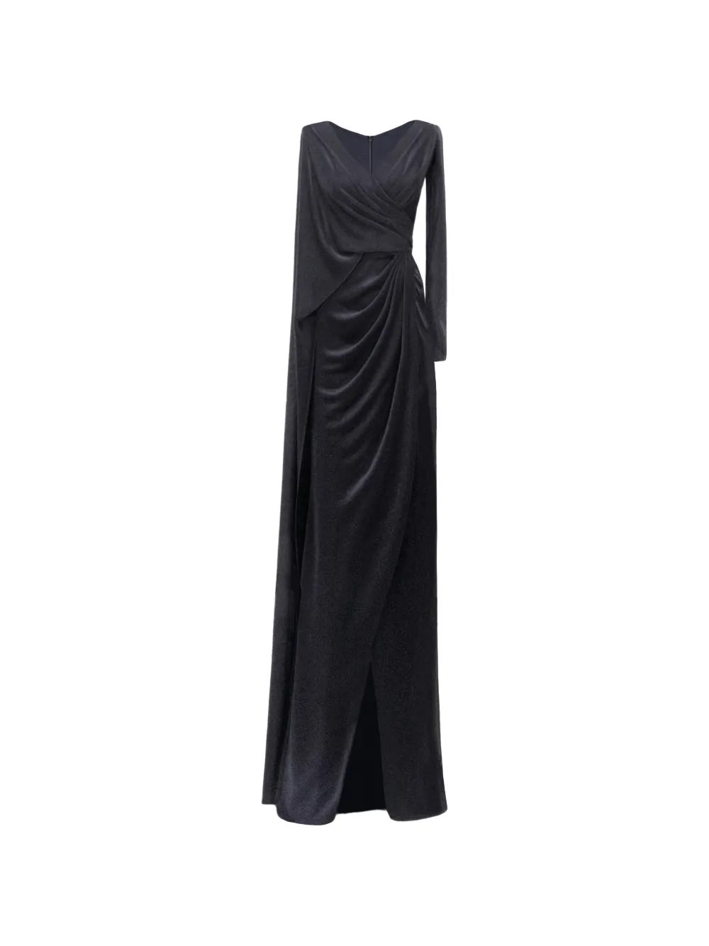 Gemy Maalouf Draped Cape-sleeve Dress In Black