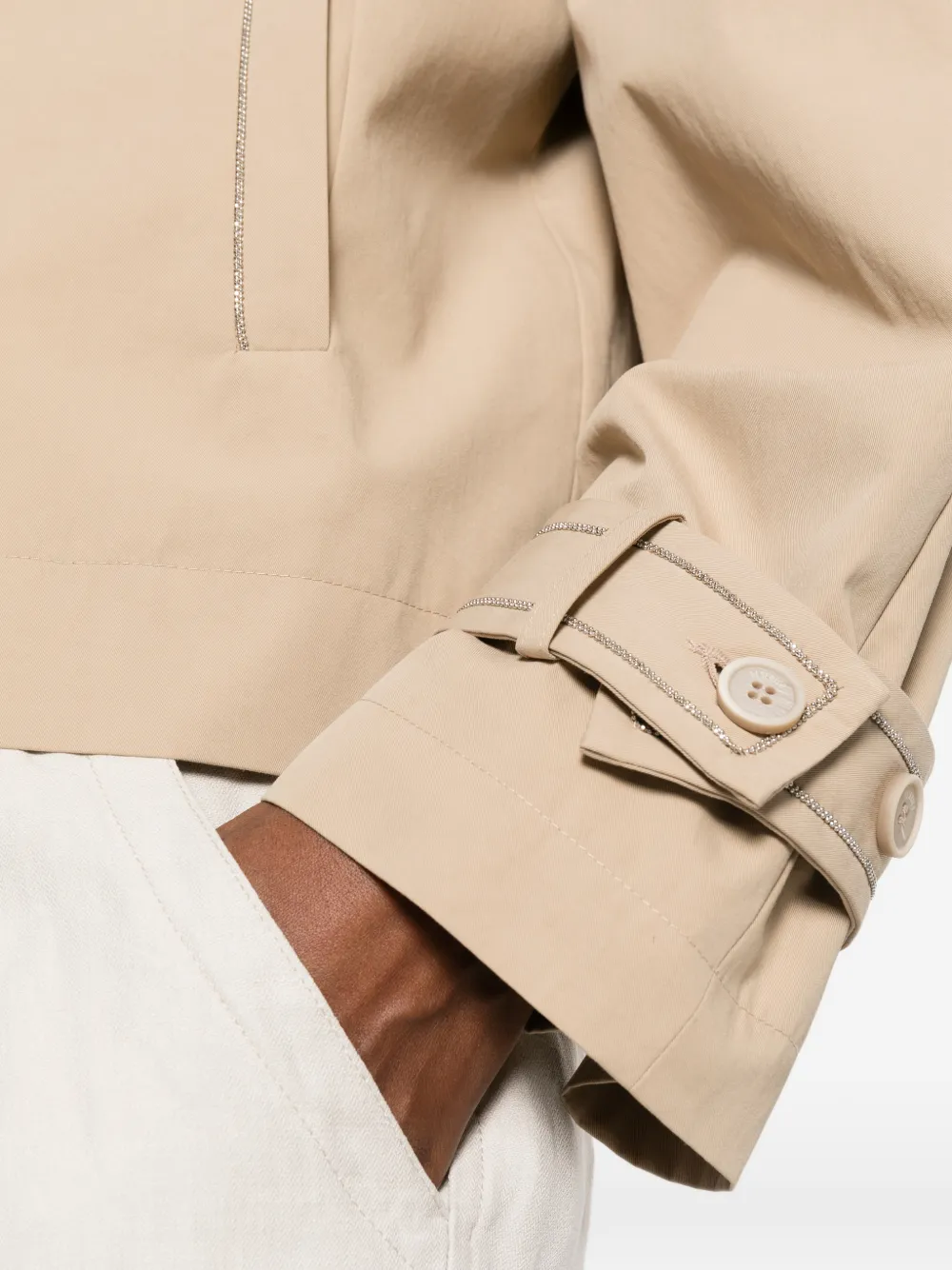 Peserico Jack met dubbele rij knopen Beige
