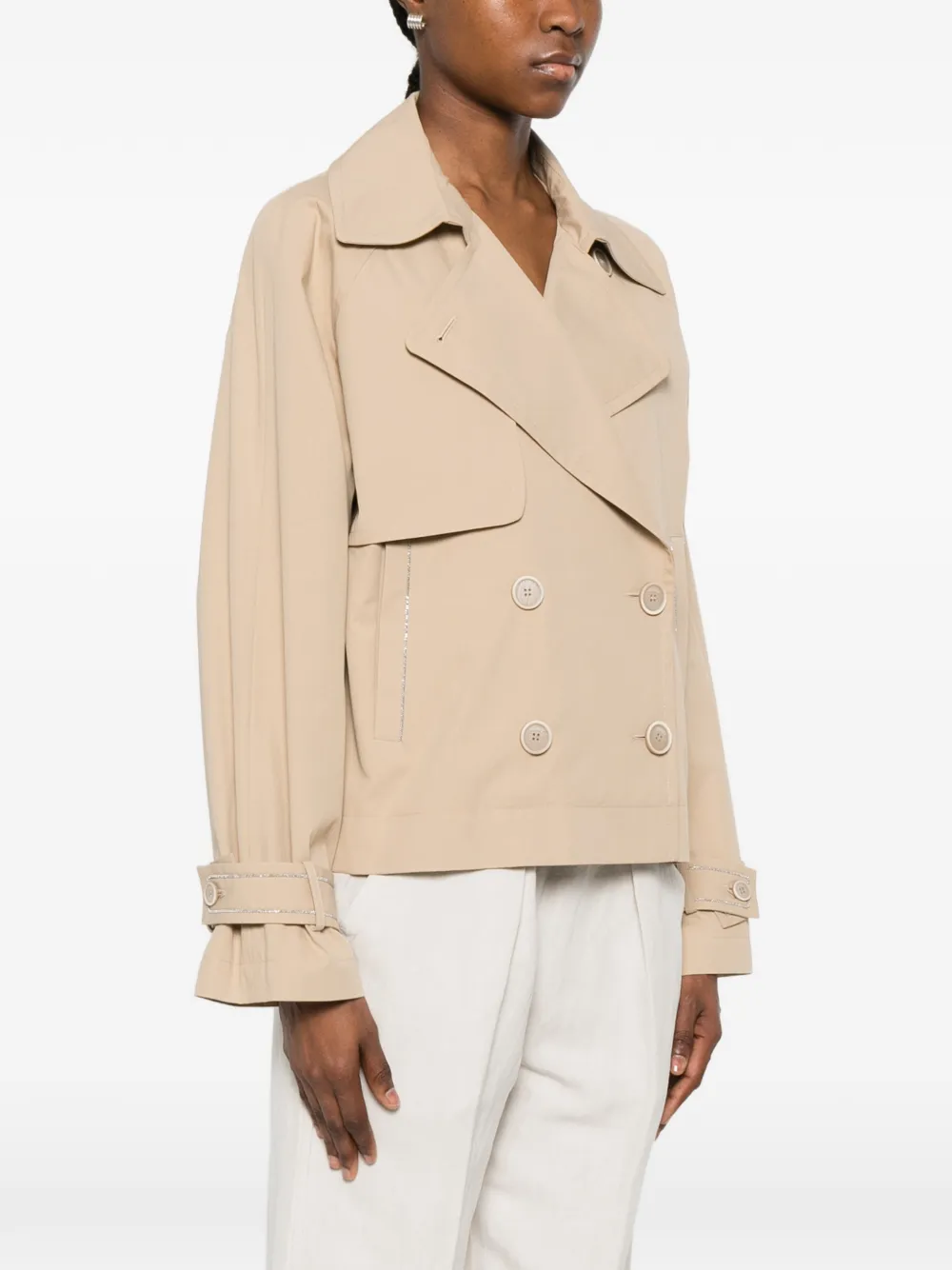 Peserico Jack met dubbele rij knopen Beige