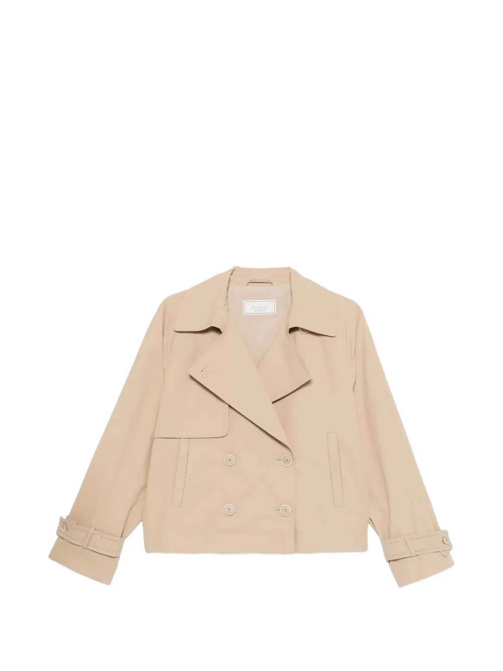 Peserico double-breasted cropped jacket - Neutrals