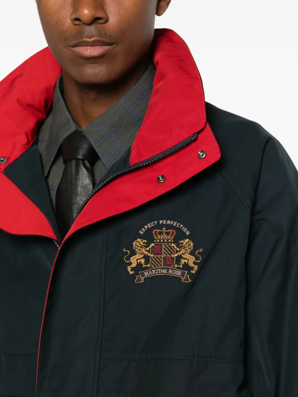 Martine Rose Bomberjack met geborduurd logo Blauw