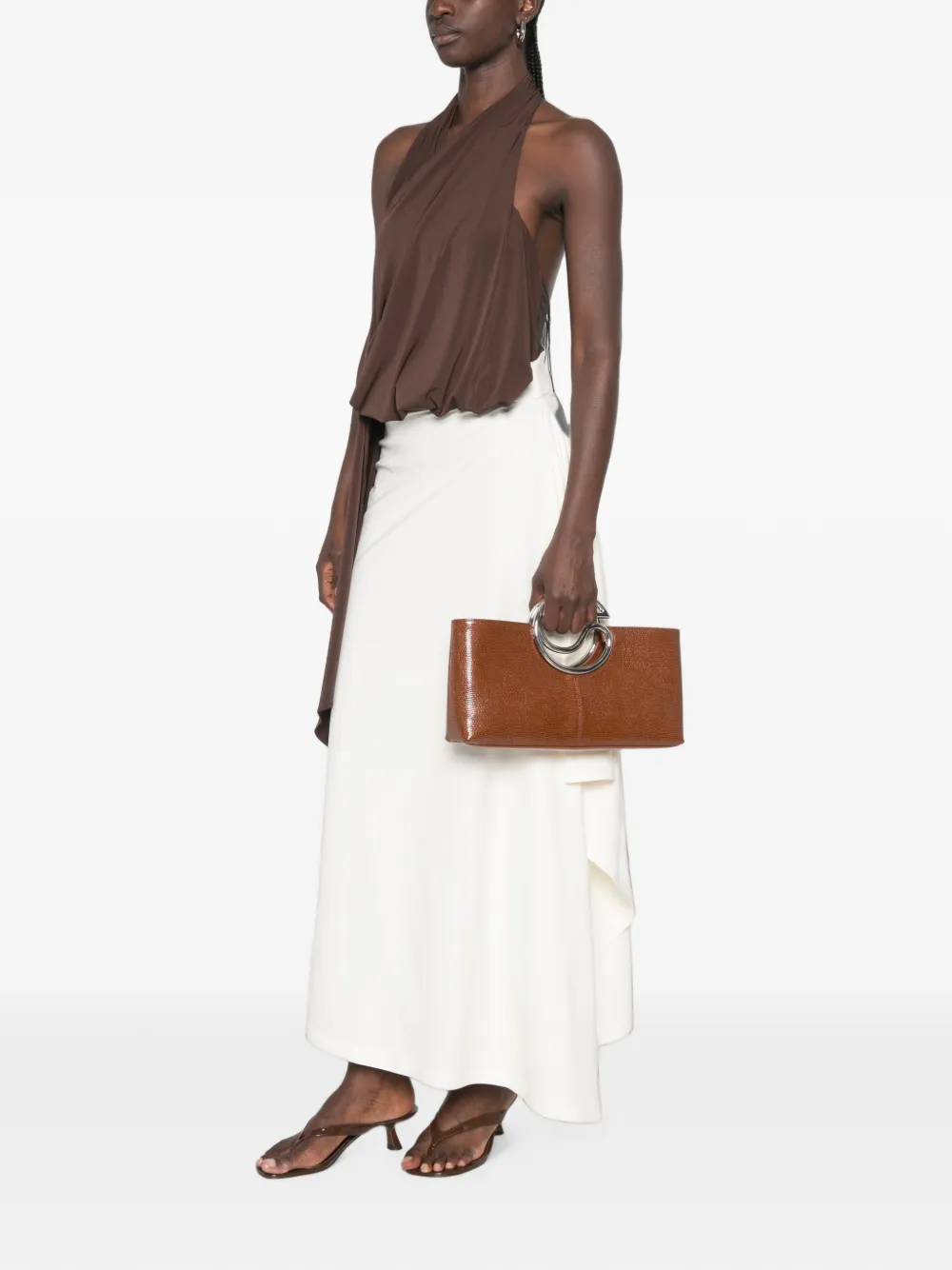 Coperni Zero Waste gedrapeerde asymmetrische rok Wit