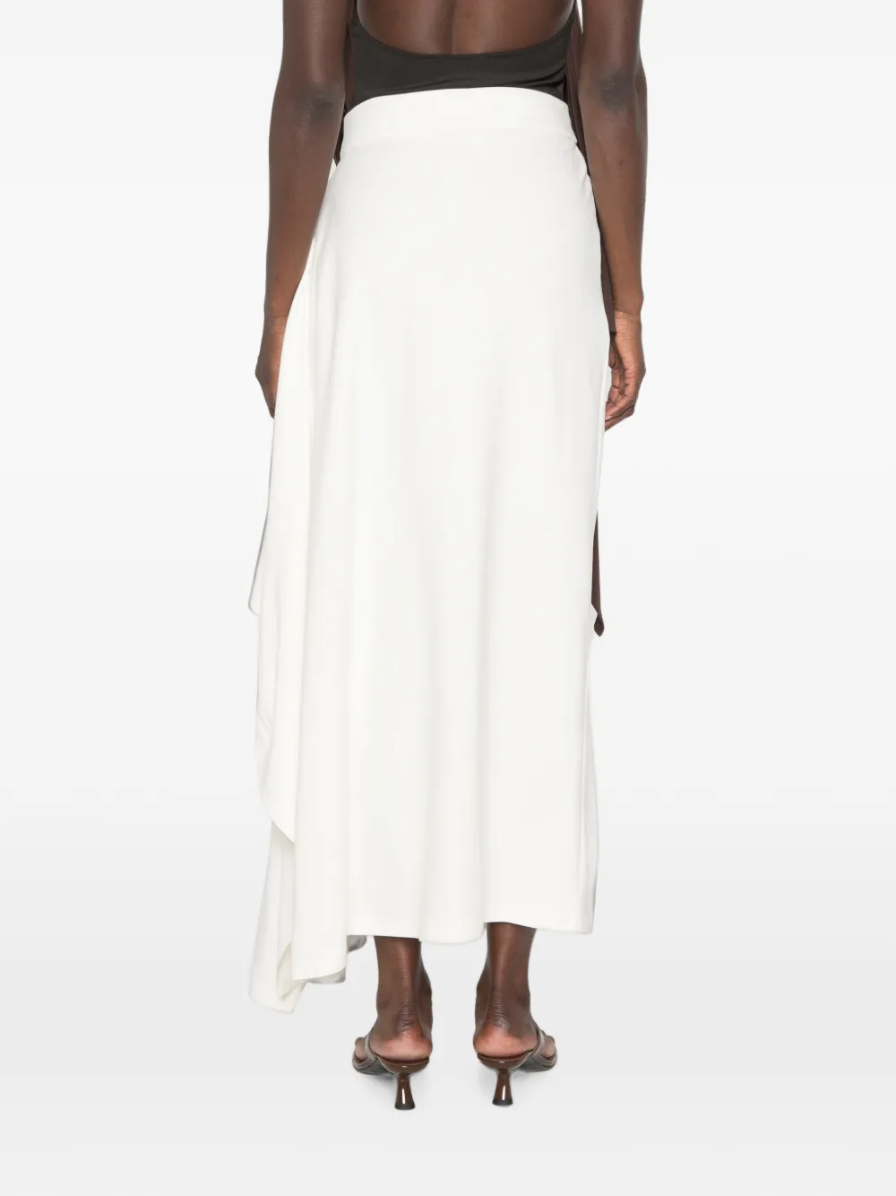 Coperni Zero Waste gedrapeerde asymmetrische rok Wit
