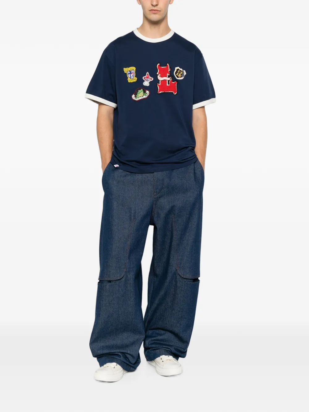 Charles Jeffrey Loverboy T-shirt met applicatie Blauw