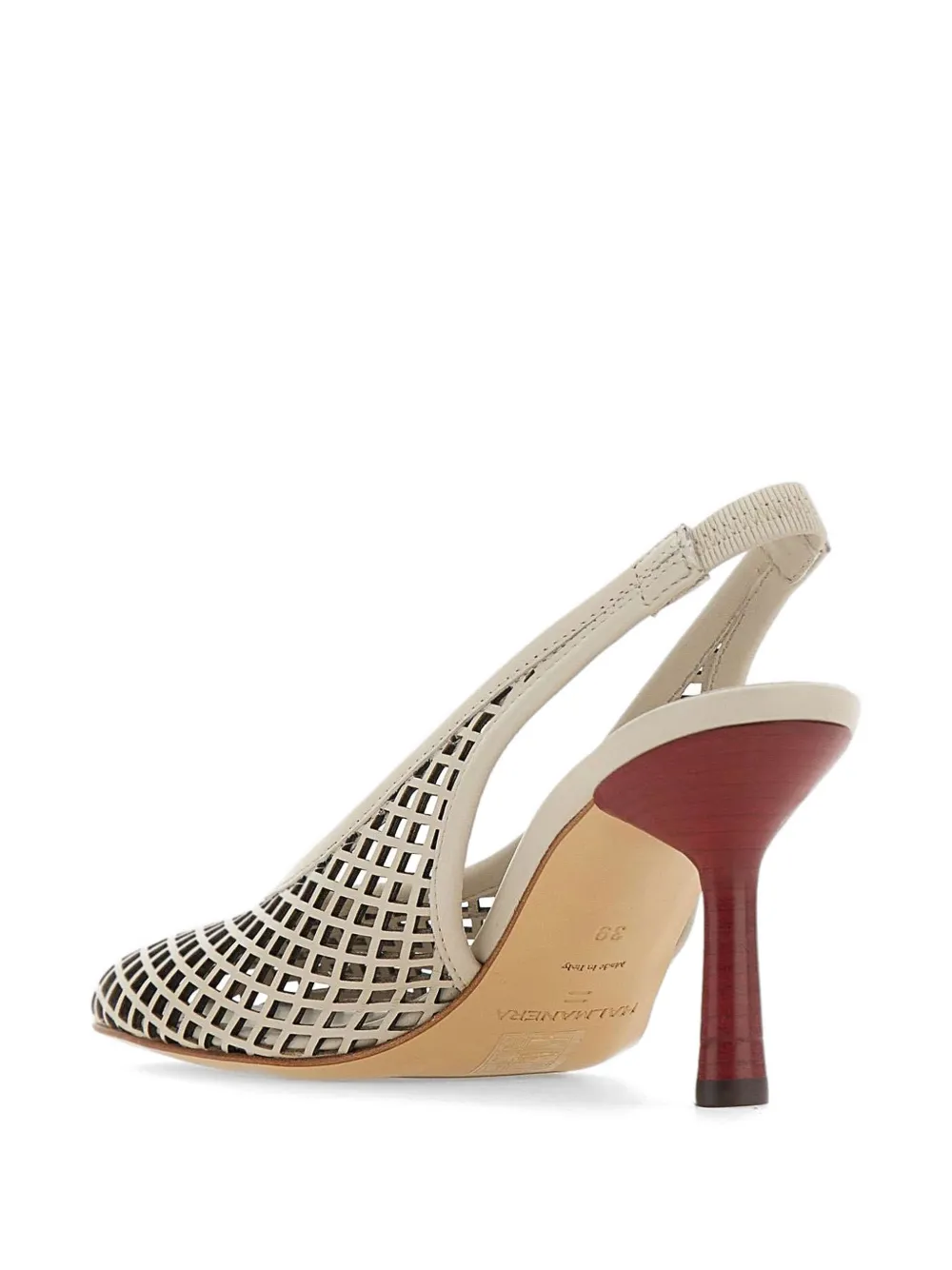 Halmanera Adel laser-cut slingback pumps Beige