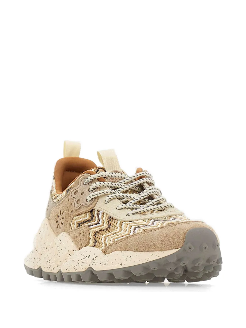 FLOWER MOUNTAIN Kotetsu lace-up sneakers Beige