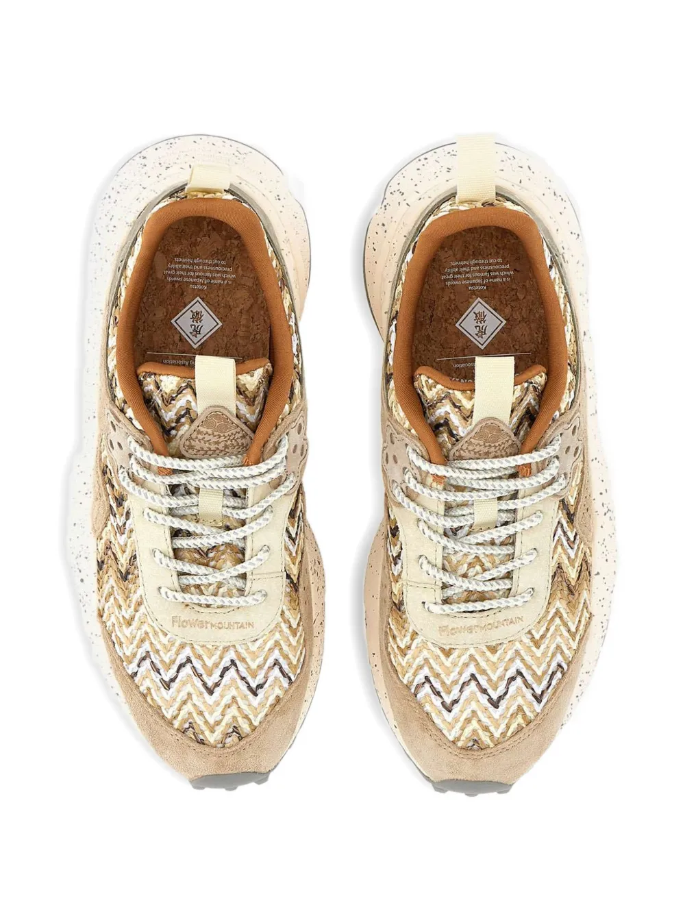 FLOWER MOUNTAIN Kotetsu lace-up sneakers Beige