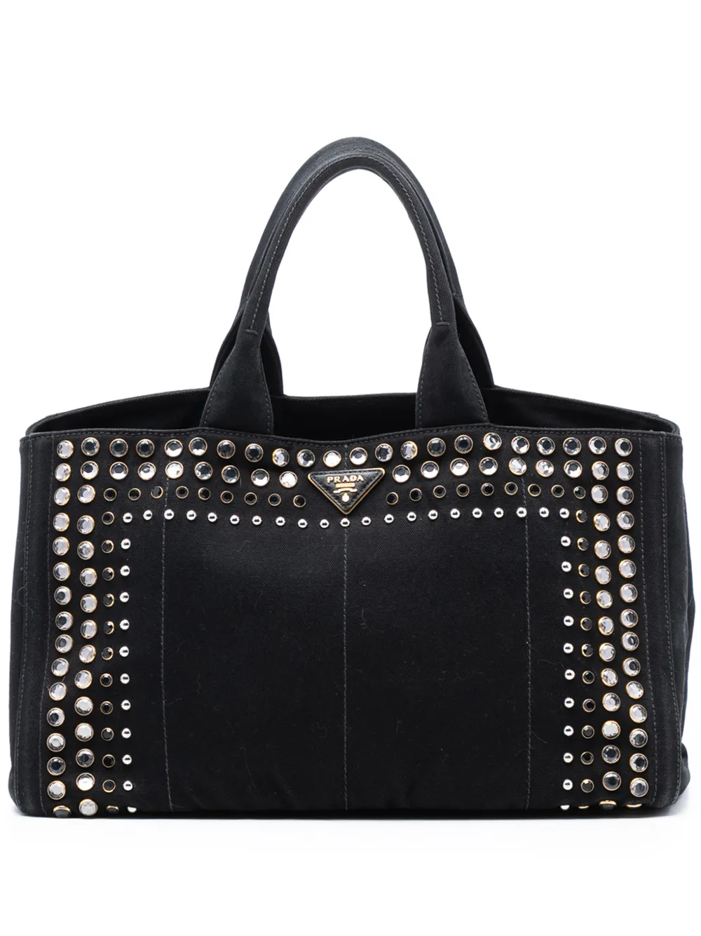 Prada Pre-Owned 2013-2026 Large Canvas Canapa Bijoux satchel - Nero