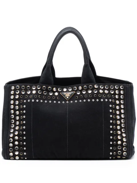 Prada Pre-Owned 2013-2026 Large Canvas Canapa Bijoux satchel