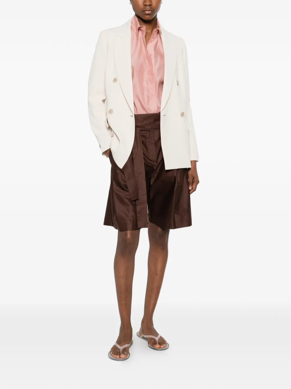 Peserico Blazer met dubbele rij knopen Beige