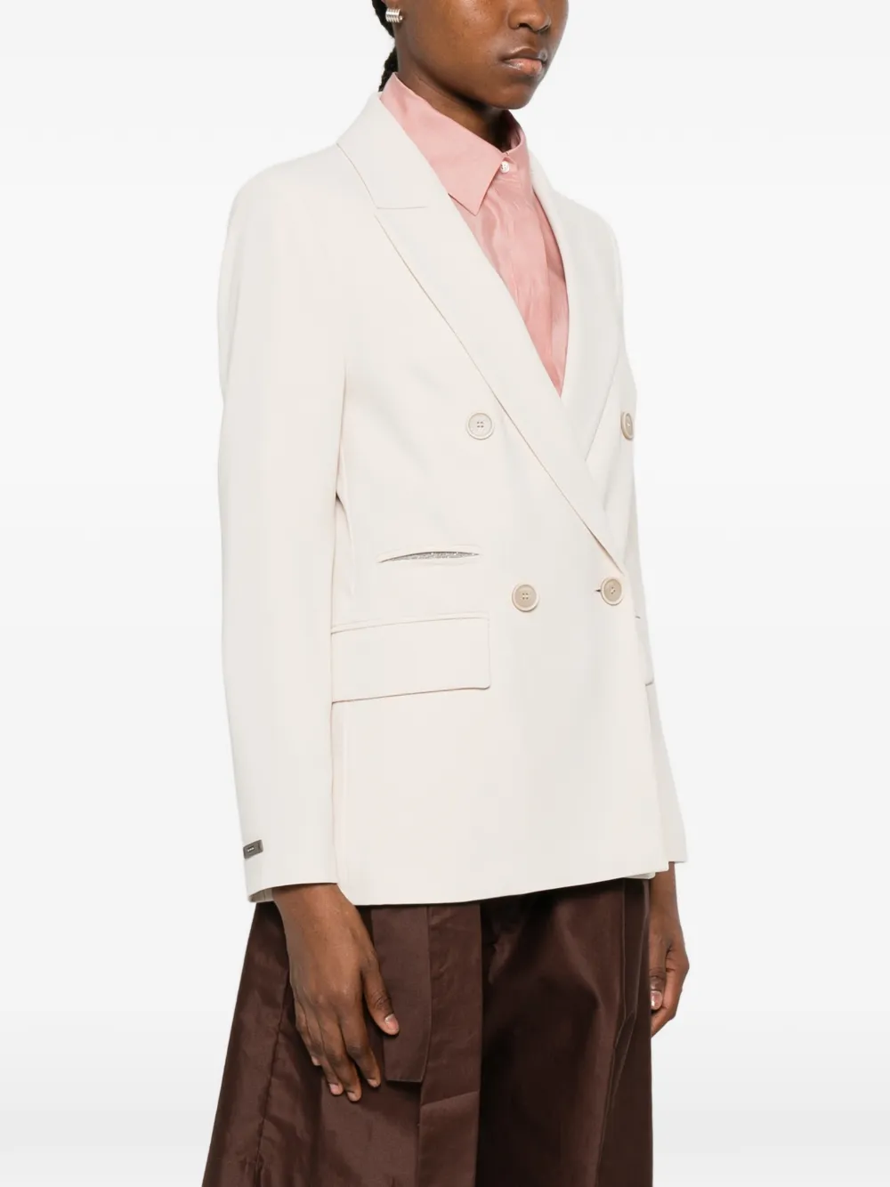 Peserico Blazer met dubbele rij knopen Beige