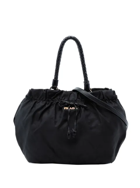 Prada Pre-Owned bolsa satchel Tessuto con logo y moño 2013-2025