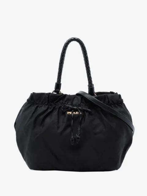 Prada Pre-Owned bolsa satchel Tessuto con logo y moño 2013-2025