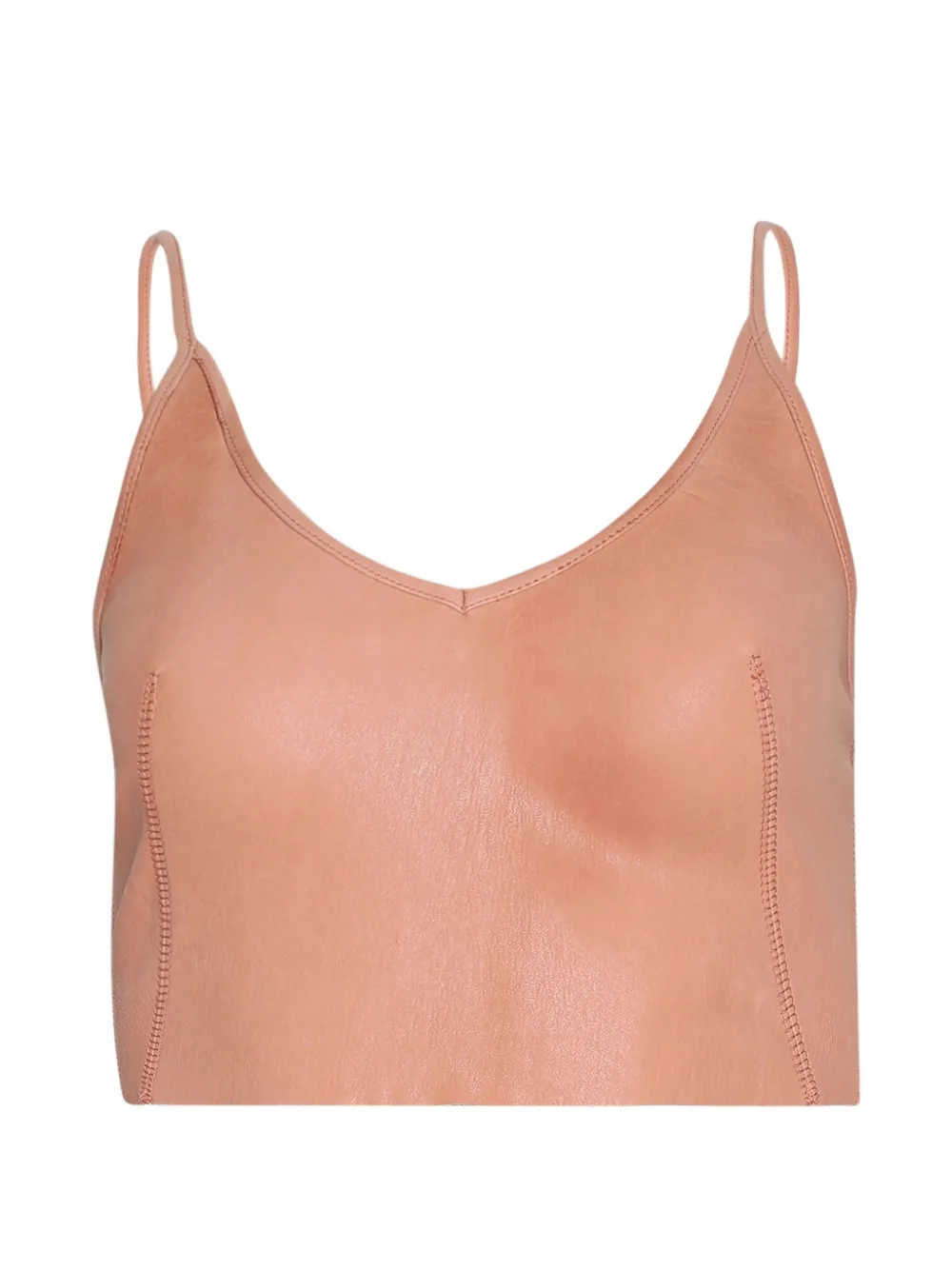 Rick Owens haut en cuir à col v - Orange Rick Owens haut en cuir à col v - Orange