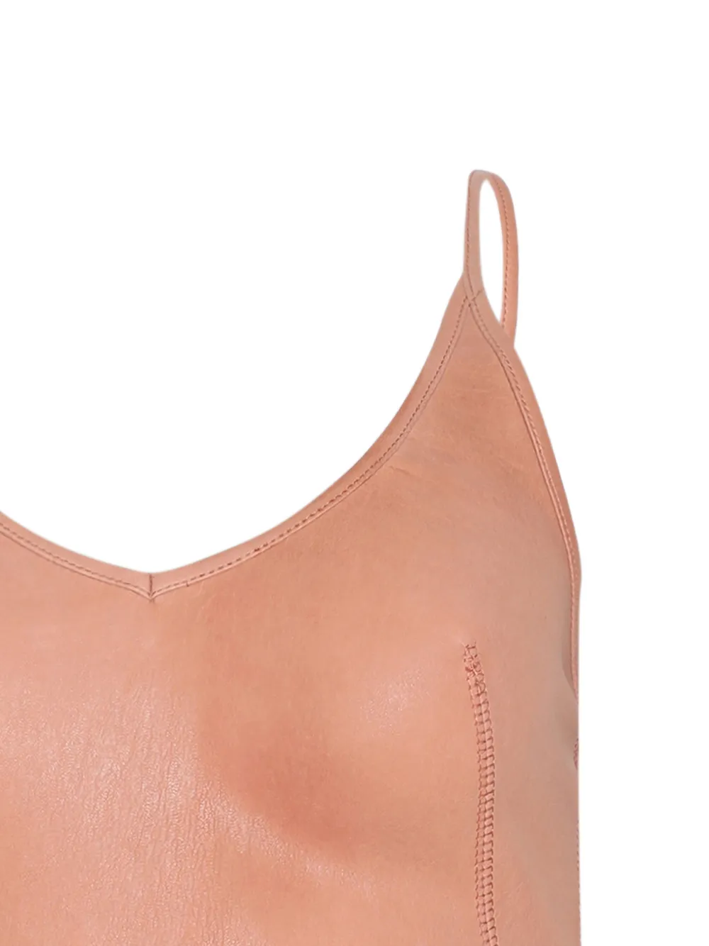 Rick Owens Leren top met V-hals Oranje