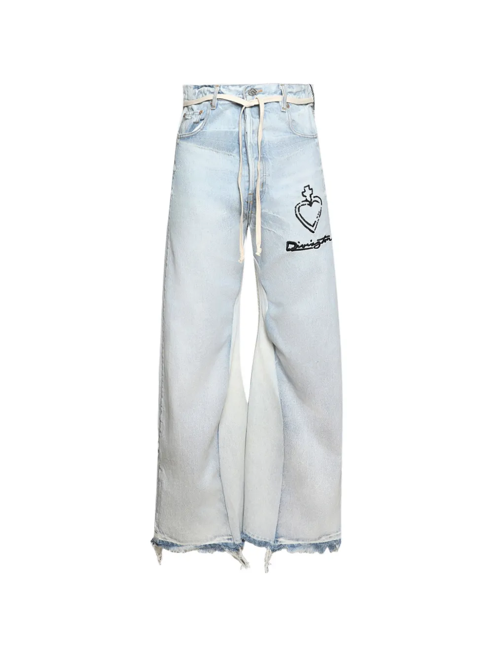 RIVINGTON ROI REBIS Ocultista He Rose 2 raw-edge jeans - Blau