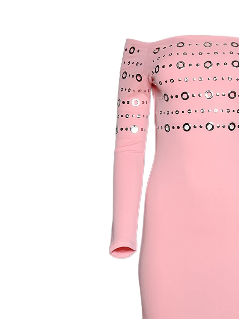 Rabanne Asymmetrische jurk verfraaid met ring Roze